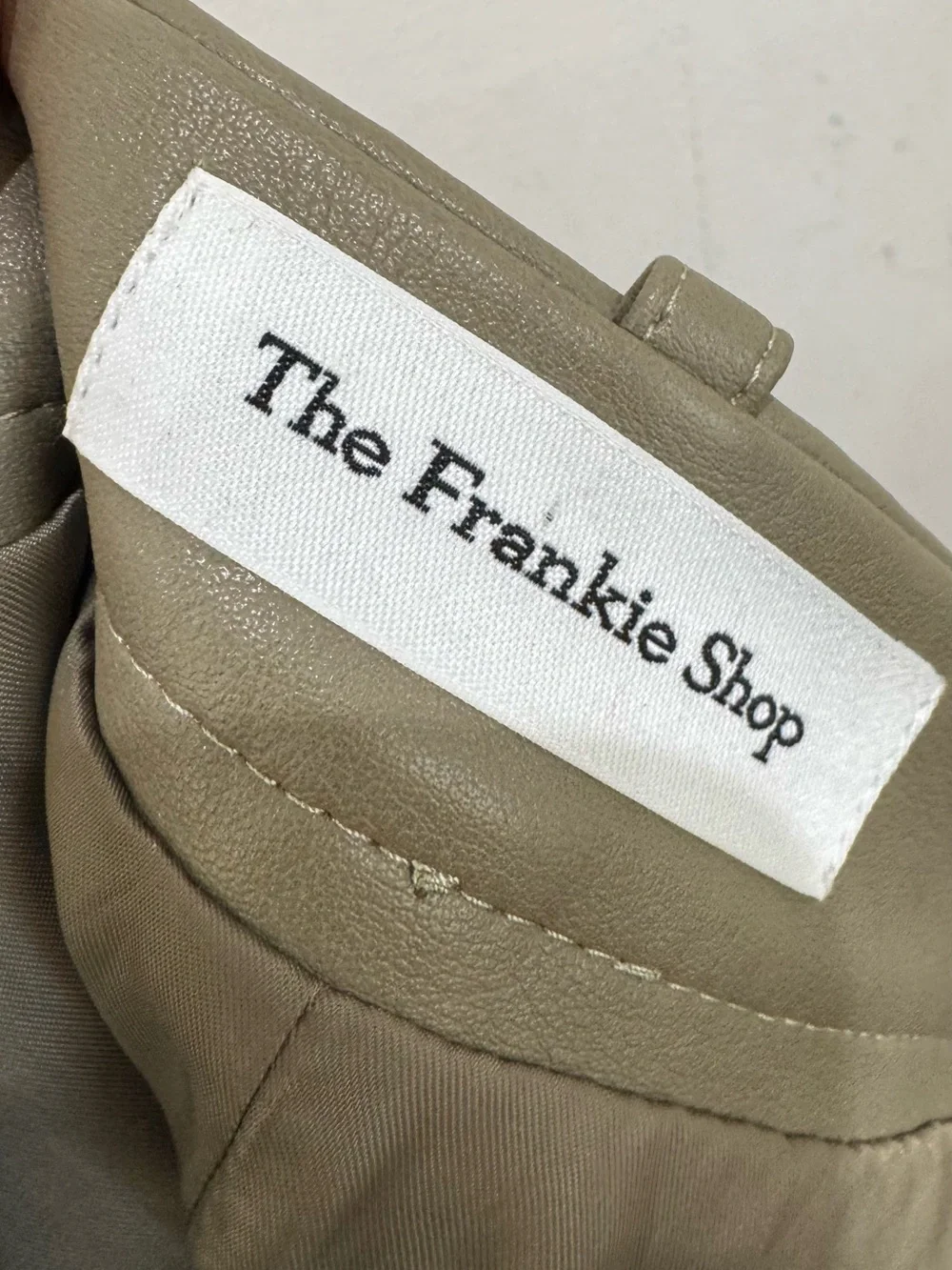 NWT The Frankie Shop Maybelle Faux Leather Maxi Skirt with Front Slit in Olive - Picture 13 of 16